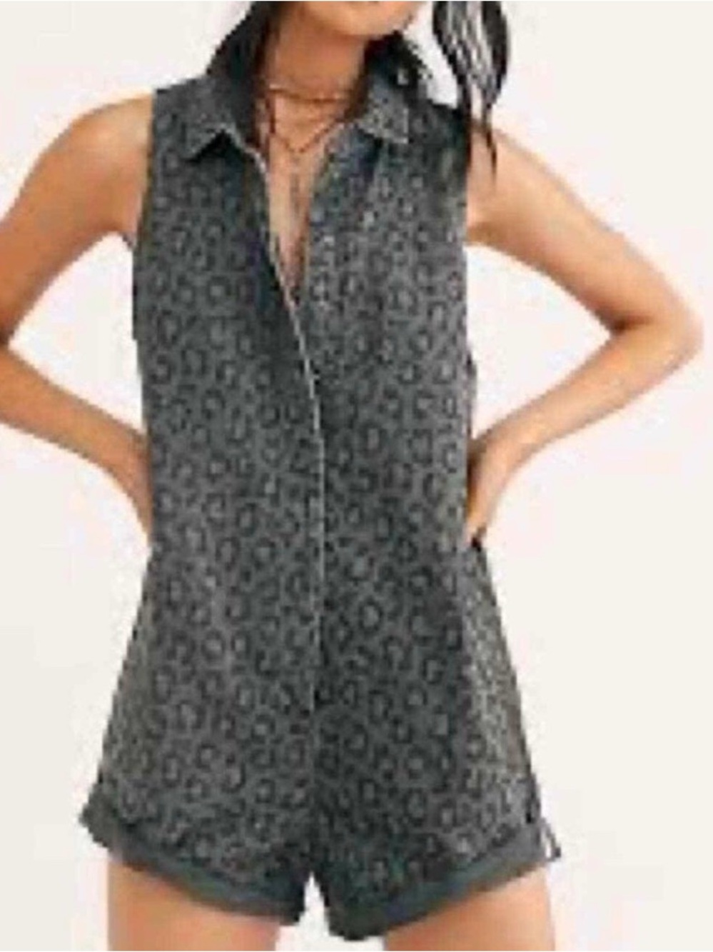 One Teaspoon Braxton Leopard Romper NWOT